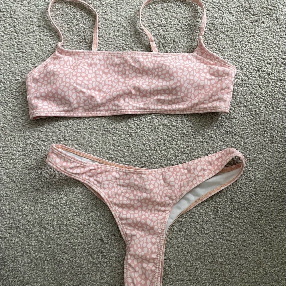 Pink Patterned Bikini Set